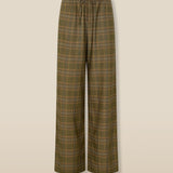 HENRY | Mustard Check Wide-Leg Trousers