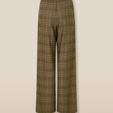 HENRY | Mustard Check Wide-Leg Trousers