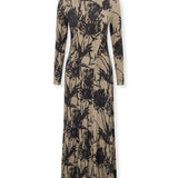 MARISSA | Sand Botanical Print Jersey Dress