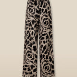 BEDUINA | Gold Leopard Jacquard Wide-Leg Trousers