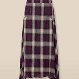ARIANNE | Aubergine Check Midi Skirt