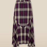 ARIANNE | Aubergine Check Midi Skirt