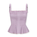 ODETTE | Pleated Cotton Top in Lavender