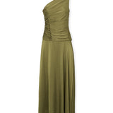 CELIA | One-Shoulder Khaki Midi Dress