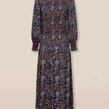 MARETOILE | Navy Multi Floral Print Midi Dress