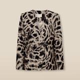 BEDUINA | Gold Jacquard Leopard Print Blazer