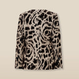 BEDUINA | Gold Jacquard Leopard Print Blazer