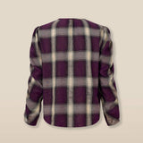 ARIANNE | Aubergine Check Blouse