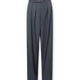 GIOVANA | Dark Grey Wool-Blend Tailored Trousers