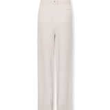 LEMON | Ecru Wide-Leg Tailored Trousers