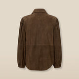 MOCHA | Dark Brown Suede Blouse