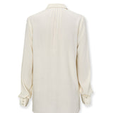 VITTORIA | Ecru Tonal Pleated Blouse