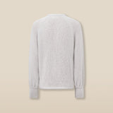 CLAIRE | Light Grey Mohair Wool Knit Cardigan