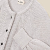 CLAIRE | Light Grey Mohair Wool Knit Cardigan