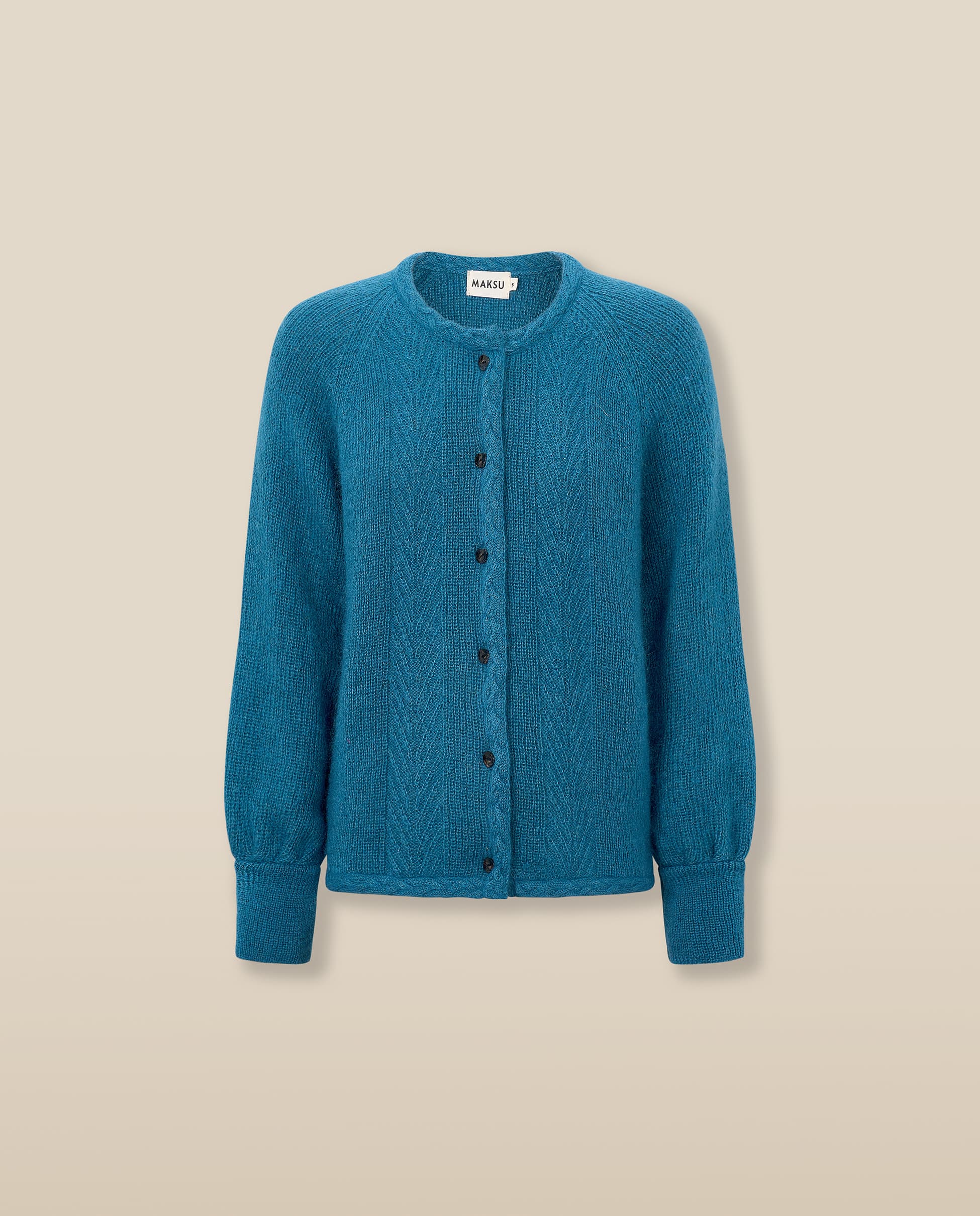 CLAIRE | Teal Mohair Wool Knit Cardigan – shopmaksu EU