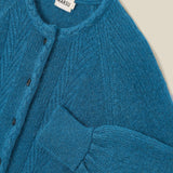 CLAIRE | Teal Mohair Wool Knit Cardigan