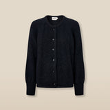CLAIRE | Black Mohair Wool Knit Cardigan