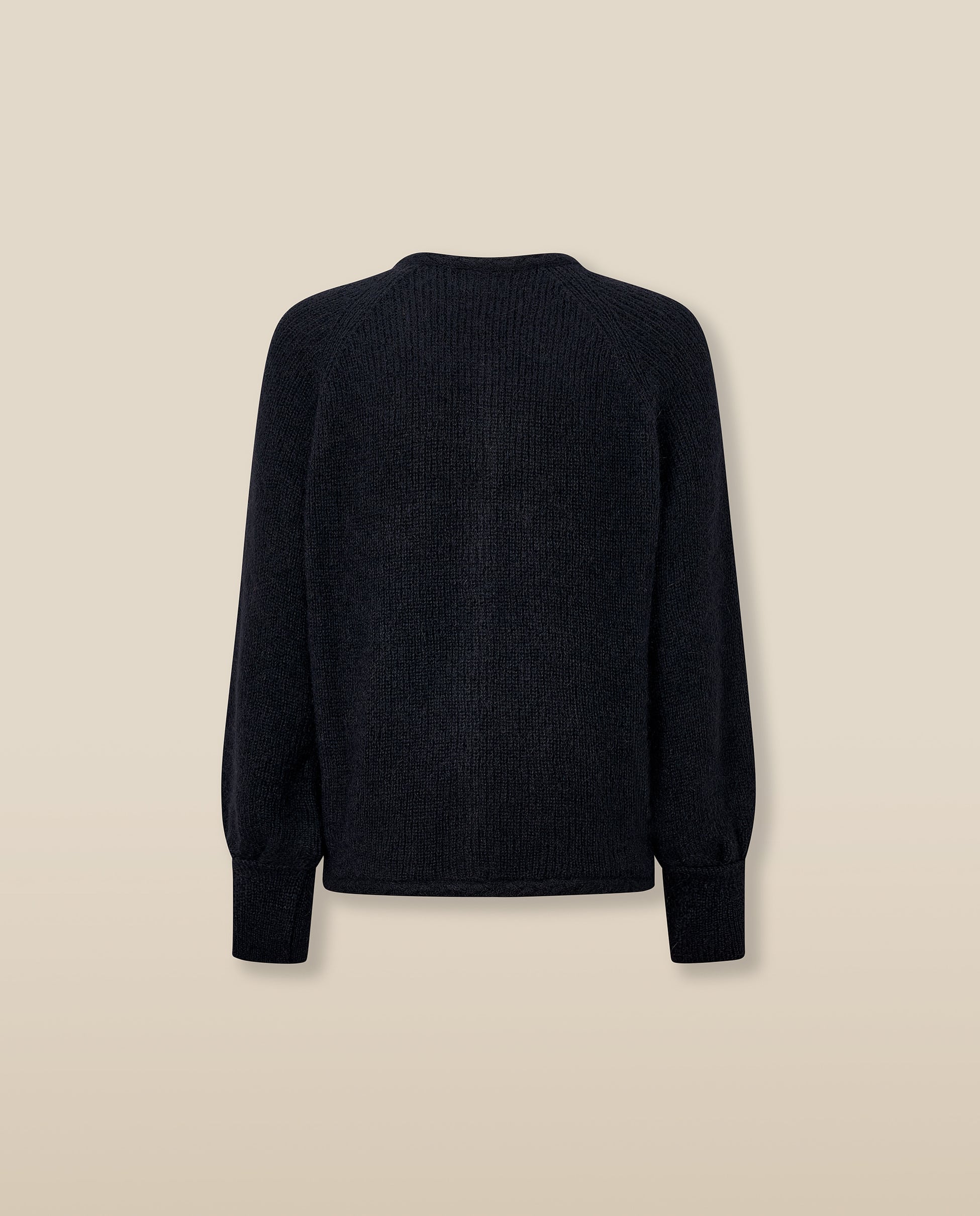 CLAIRE | Black Mohair Wool Knit Cardigan – MAKSU