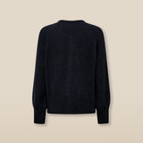 CLAIRE | Black Mohair Wool Knit Cardigan