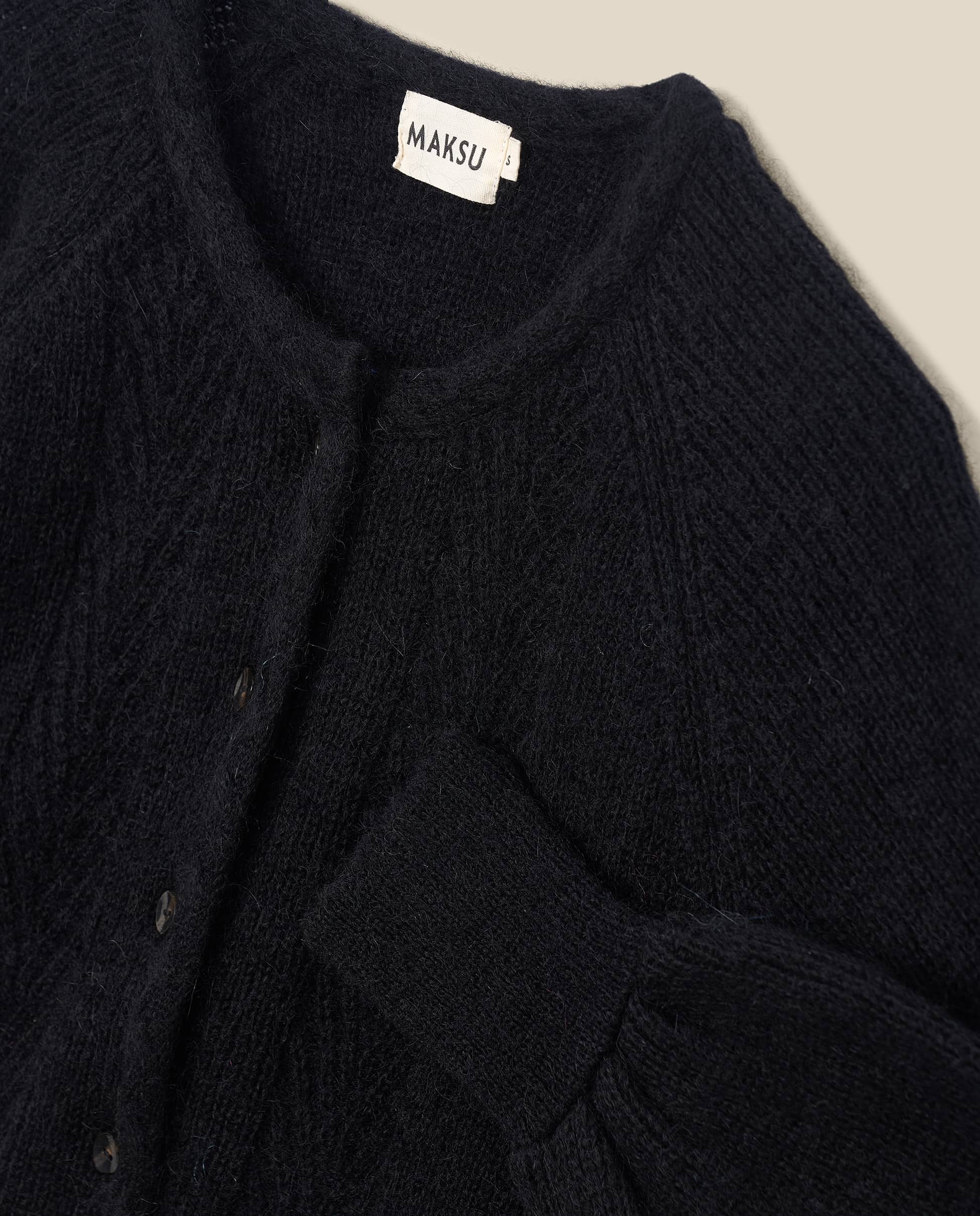 新品未使用MOHAIR CARDIGAN BLACK M SAINT Mxxxxxx Mohair Cardigan in Black | SVD USA