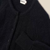 CLAIRE | Black Mohair Wool Knit Cardigan