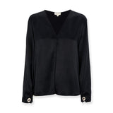 MAE | Black Draped Blouse