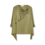 TIRSO | Soft Khaki Draped Blouse