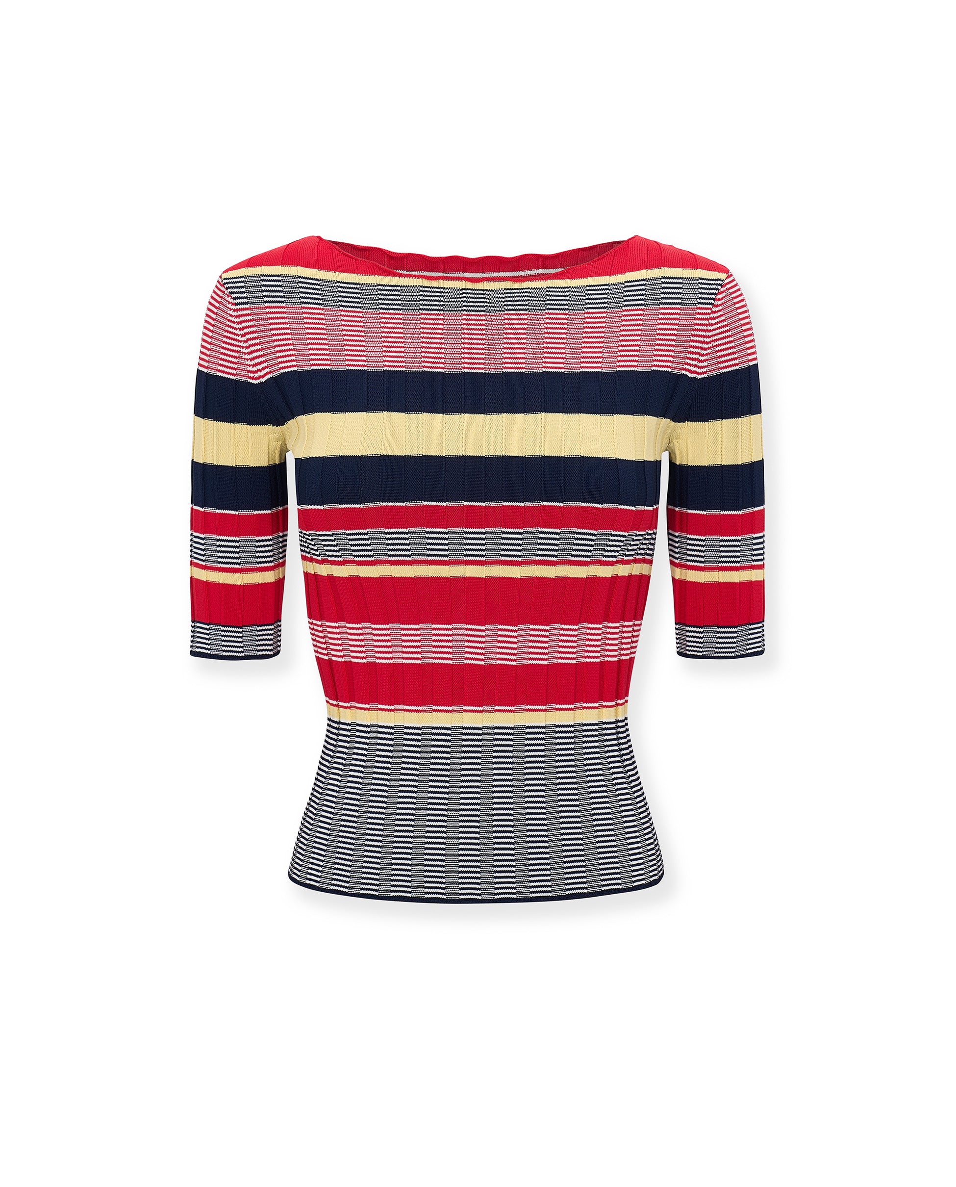 CECILIA | Striped Knit Top with Multicolor Design
