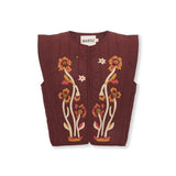 VEGA | Brown Appliqué Quilted Cotton Vest