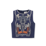 TIRSA | Navy Blue 100% Cotton Top