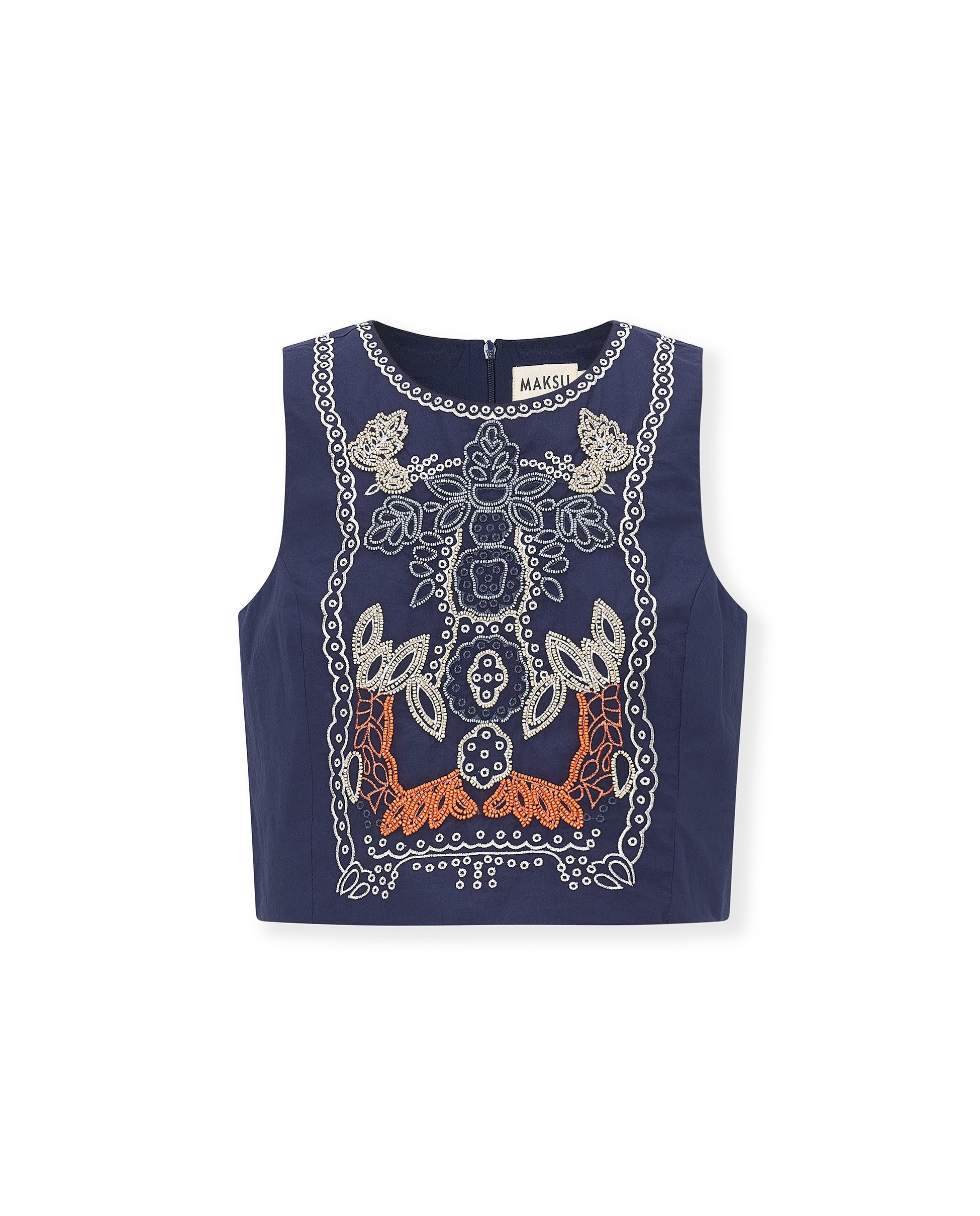 TIRSA | Navy Blue 100% Cotton Top