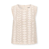 LOUISE | Ecru Cotton Top with Hand Embroidery
