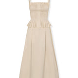 ODETTE | Pleated Cotton Midi Dress