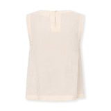 LOUISE | Ecru Cotton Top with Hand Embroidery