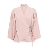 LOURDES | Light Pink Silk Wrap Blazer