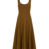 CAVERNI | Camel Dress in 100% Italian Linen