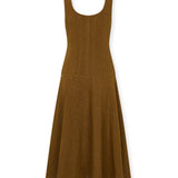 CAVERNI | Camel Dress in 100% Italian Linen