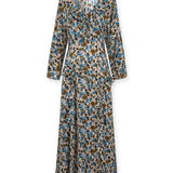 SEARLINES | Vestido Largo de Seda Estampada con Volantes