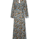 SEARLINES | Vestido Largo de Seda Estampada con Volantes