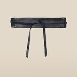 BAY | Black Lamb Leather Wrap Belt