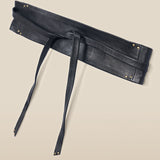 BAY | Black Lamb Leather Wrap Belt
