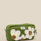 CRISTINA | Green Flower Cotton Makeup Bag