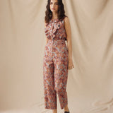 IRAMA | Terracotta Multi Liberty Floral Cotton Trousers