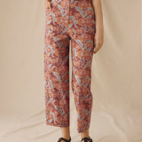IRAMA | Terracotta Multi Liberty Floral Cotton Trousers