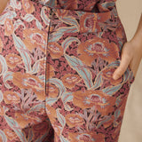 IRAMA | Terracotta Multi Liberty Floral Cotton Trousers