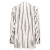 BROOKE | Blazer de lino y algodón estructurado con rayas sutiles en color crudo