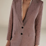 CANNES | Blazer estructurado de corte relajado en bronce metalizado