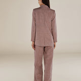 CANNES | Blazer estructurado de corte relajado en bronce metalizado