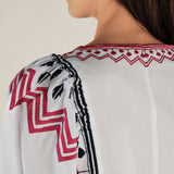 SOL | Off White Boho Embroidery Cotton Blouse