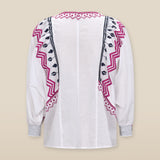 SOL | Off White Boho Embroidery Cotton Blouse
